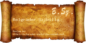 Belgrader Szibilla névjegykártya